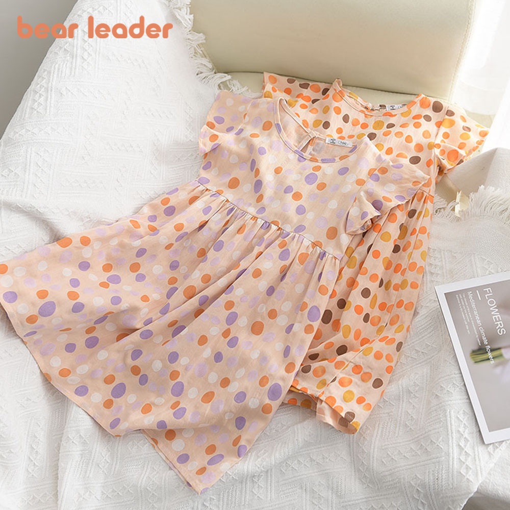 Đầm BEAR LEADER họa tiết chấm bi xinh xắn thời trang dành cho bé gái 2-6 tuổi