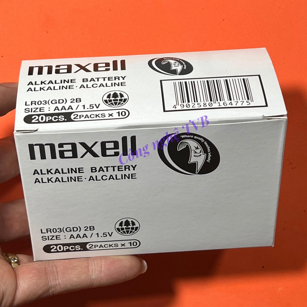 Pin Maxell AAA alkanine LR03 /2B vỉ 2 viên chính hãng