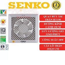 Quạt hút thông gió 1 chiều âm trần cao cấp Senko Hàng Chính Hãng - HT150