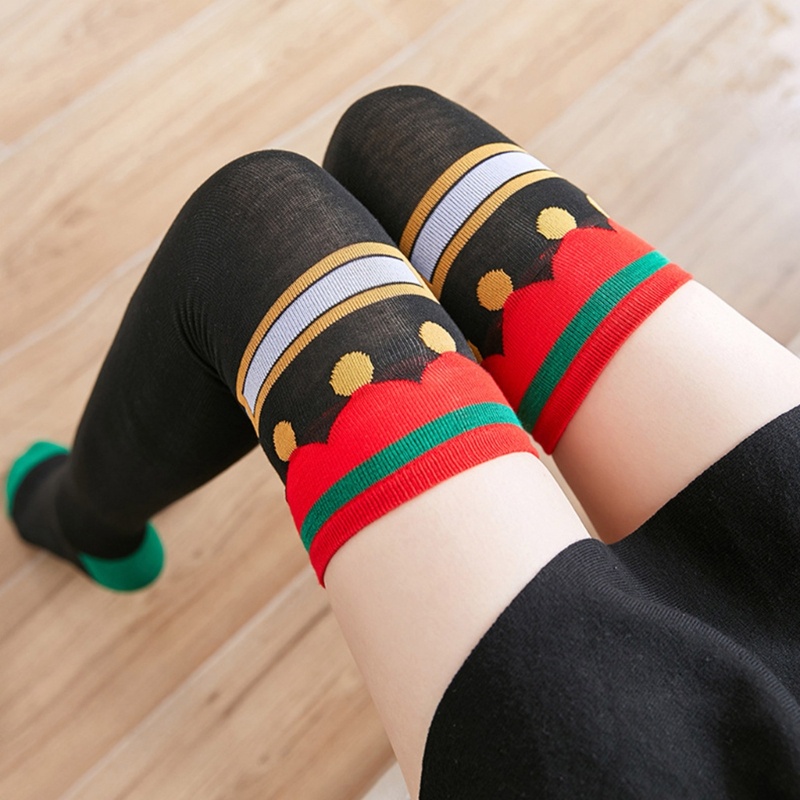 Tất Dài Qua Gối Họa Tiết Chấm Bi Phong Cách Halloween