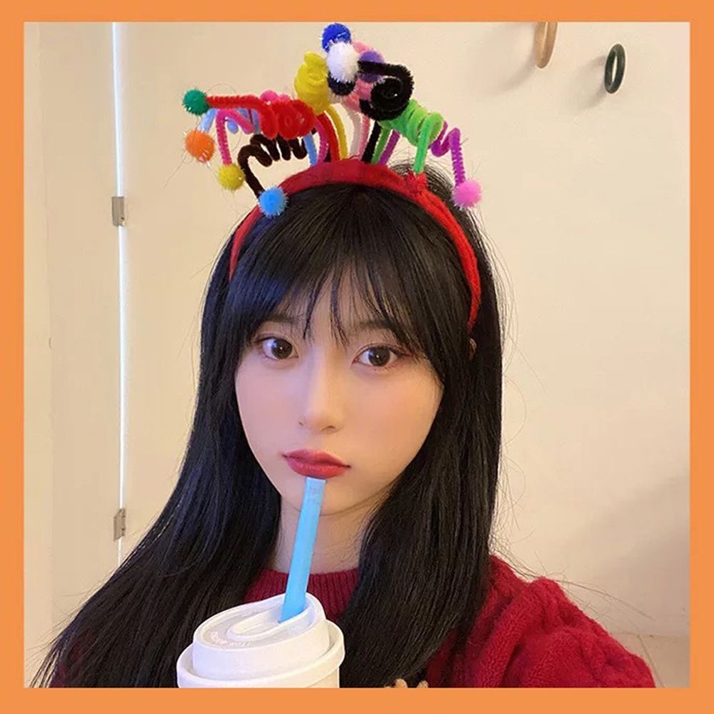 Băng Đô Cài Tóc Hình Quả Bóng Nhiều Màu Dễ Thương Vui Nhộn Cho Nữ