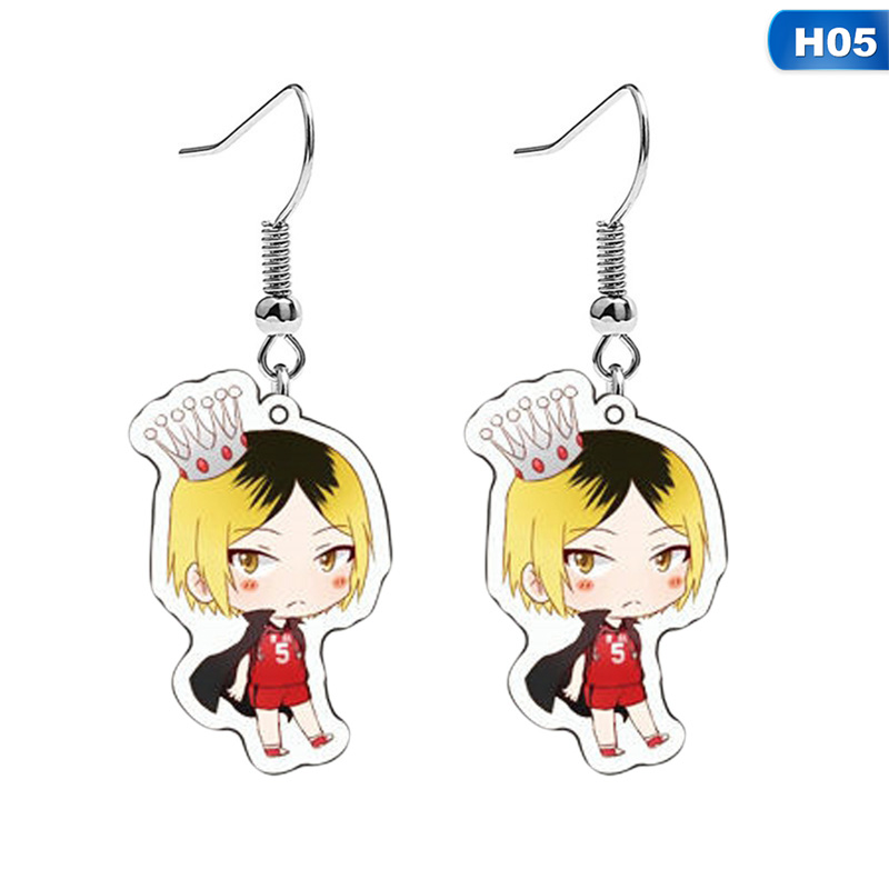 Khuyên Tai Acrylic Họa Tiết Hoạt Hình Anime Haikyuu