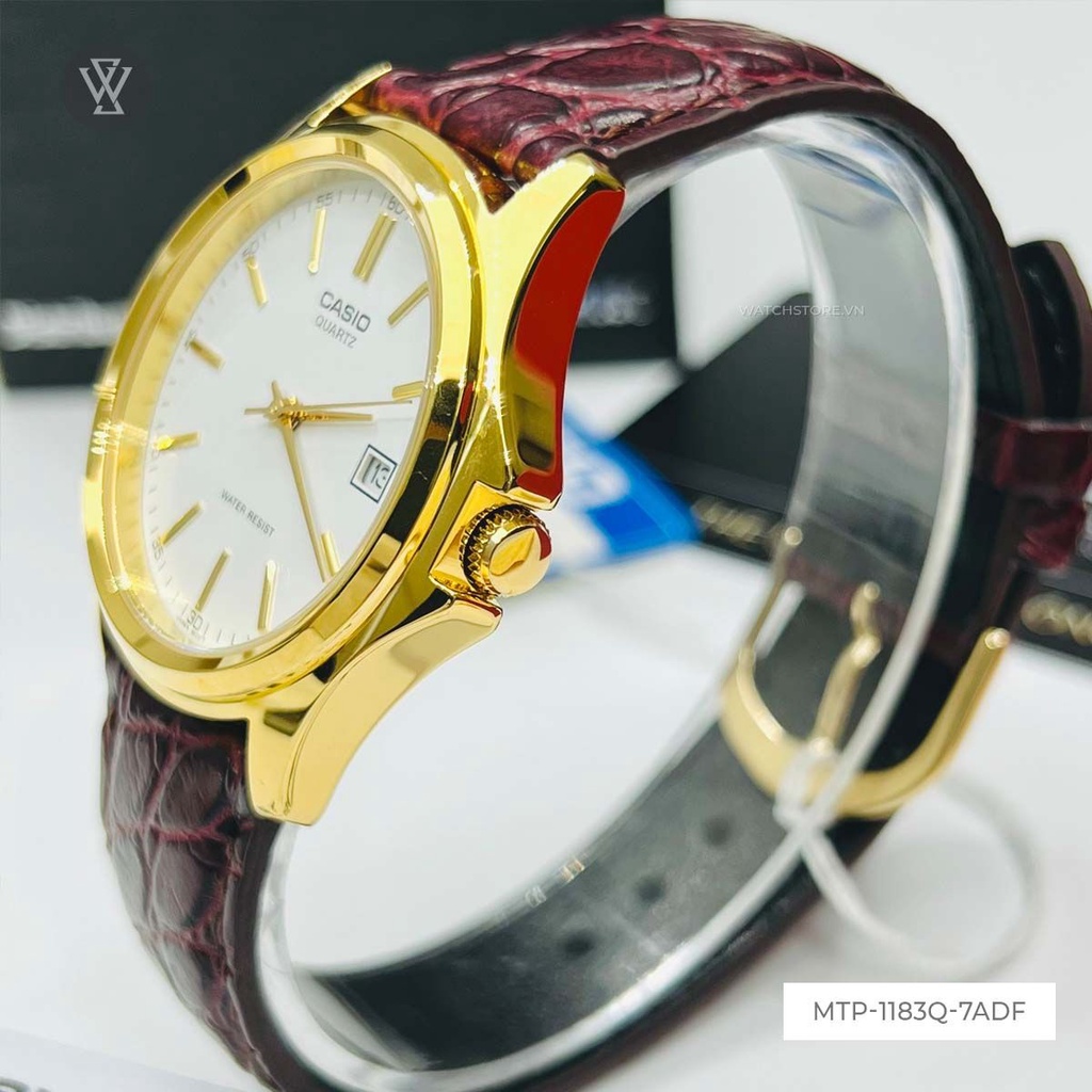 Đồng Hồ Quartz Nam Casio WATCHSTORE MTP-1183Q-7ADF Thiết Kế Mặt Kính Khoáng 38mm, Dây Da Và Vỏ Thép Không Gỉ
