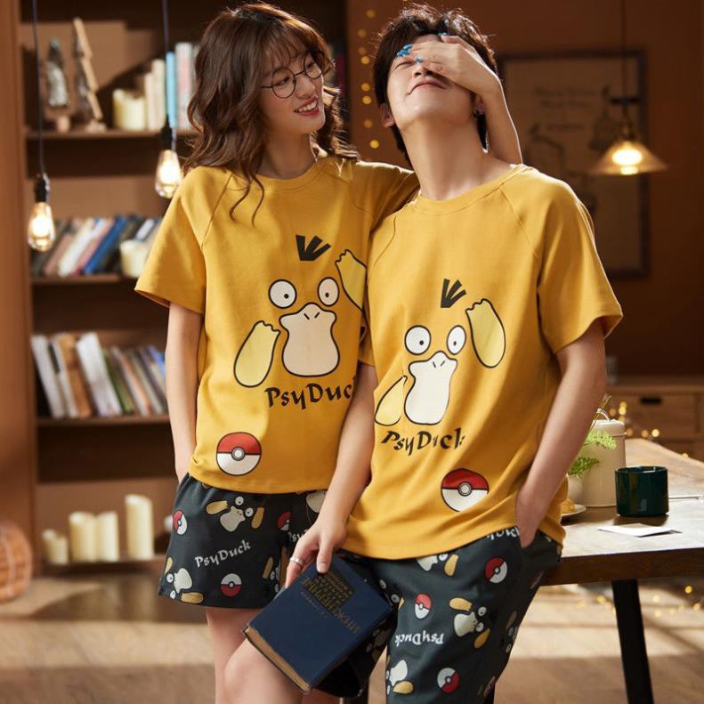 Bộ Đồ Ngủ Tay Ngắn Hoạ Tiết Hoạt Hình Thời Trang Cho Các Cặp Đôi *