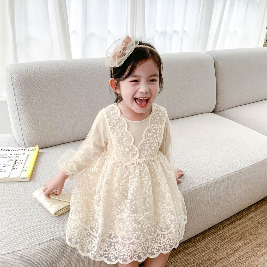 Váy Ren Công Chúa Bé Gái [Quần Áo Trẻ Em Hàn Quốc tại Hà Nội - Hàng Quảng Châu Cao Cấp]
