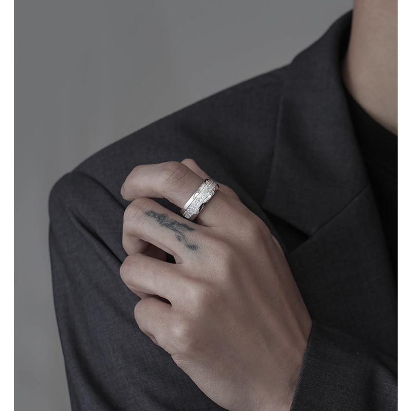 Nhẫn Thép Titan Phong Cách hip hop Thời Trang Chất Lượng Cao Cho Nam