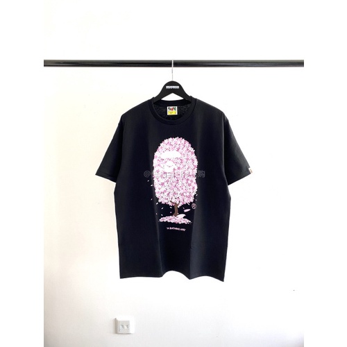 Áo Tee Bape x Sakura hoa anh đào hồng , Áo Thun Bape Shark Cá mập, chất liệu Cotton, màu đen BapeVN