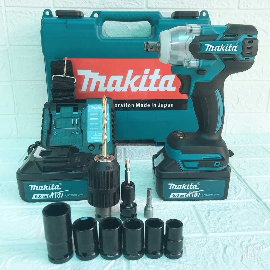 Máy vặn ốc Makita 118v 6Ah Lực siết 500N.m Kèm Bộ Phụ Kiện Và 5 Khẩu