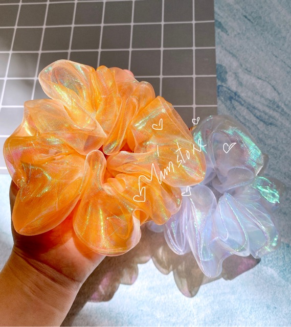 {Ảnh thật} SCRUNCHIES HOLOGRAM BIGSIZE, CỘT TÓC VẢI THỜI TRANG HOT GIÁ RẺ