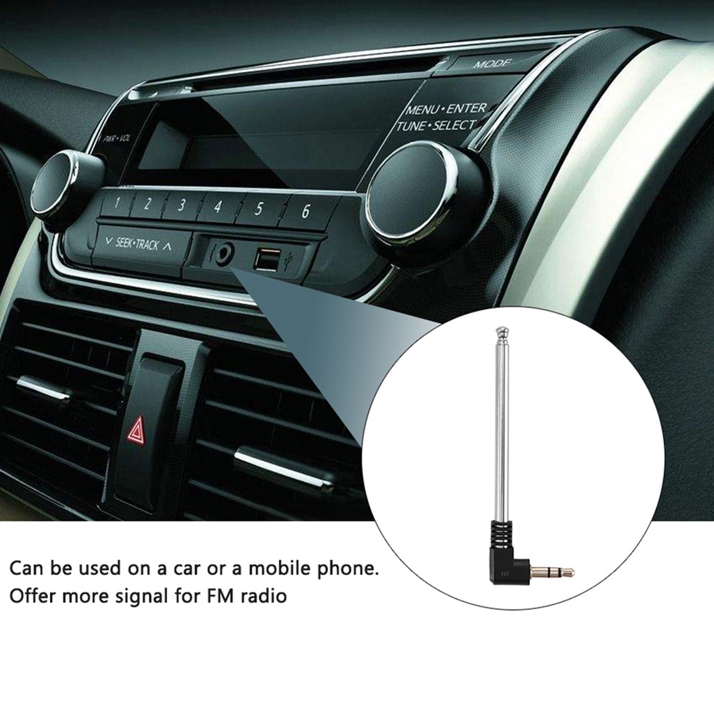 Ăng ten radio FM mini đầu cắm 3.5mm cho điện thoại màu đen bạc