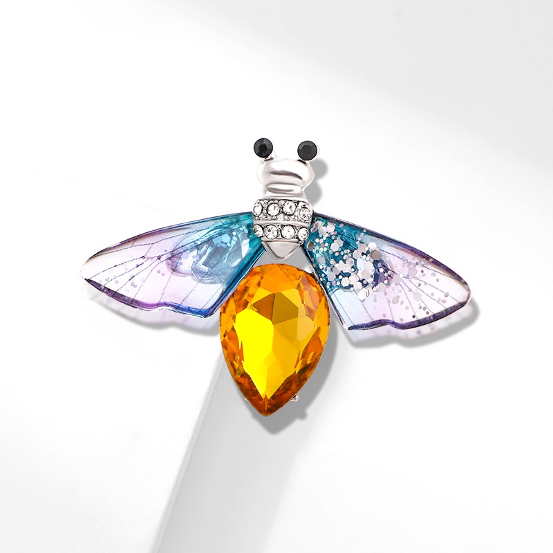 Ghim Cài Áo Hình Con Ong Đính Đá Pha Lê Thanh Lịch