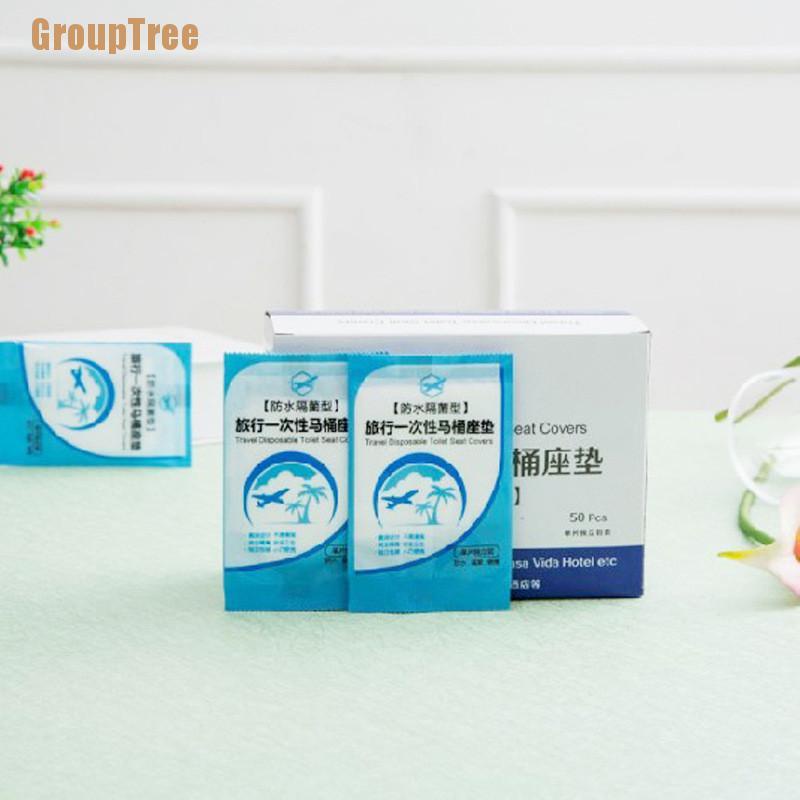 Set 50 Vỏ Bọc Bệ Ngồi Toilet Bằng Nhựa PE An Toàn Dùng Một Lần