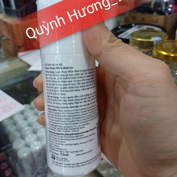 (Chính Hãng) Lăn khử mùi SCION Pure white roll on cho cơ thể khô thoáng