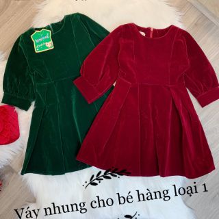 Váy nhung cao cấp cho bé diện tết