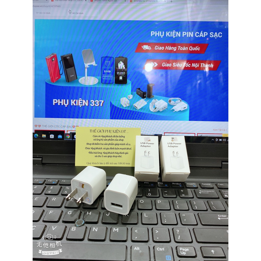 Cốc Sạc IP Linh kiện A21 -Chất Lượng Tốt .Bảo Hành 6 tháng - sạc giống hình-Tương Thích Với Dòng 7/8/7/8plus/X/Xsmax/