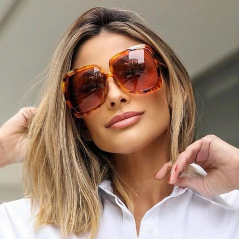 Kính Mát Gọng Vuông Lớn Phong Cách Âu Mỹ Cổ Điển Thời Trang 2021