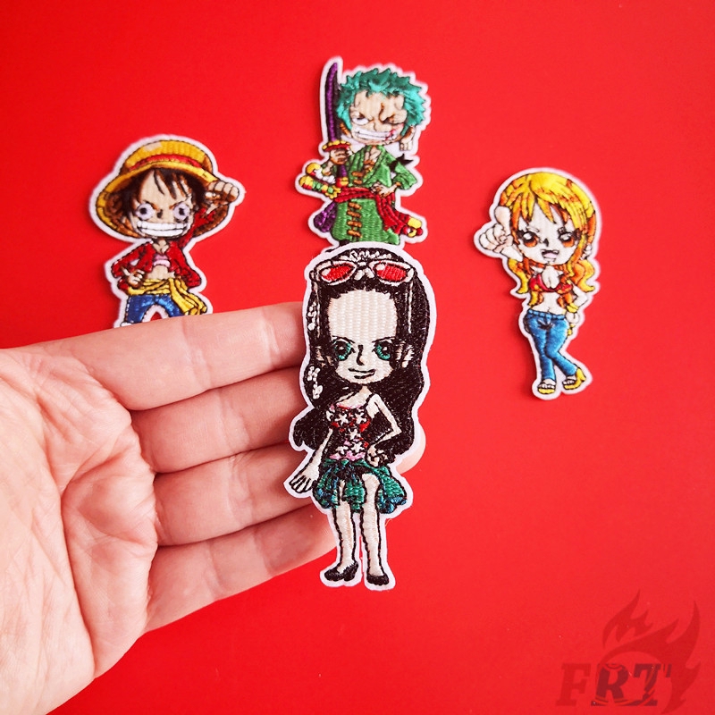 ☠ Miếng Vá Hóa Trang Nhân Vật Hoạt Hình One Piece ☠ 1 Miếng Vá Ủi Quần Áo Hình Huy Hiệu Size S-4