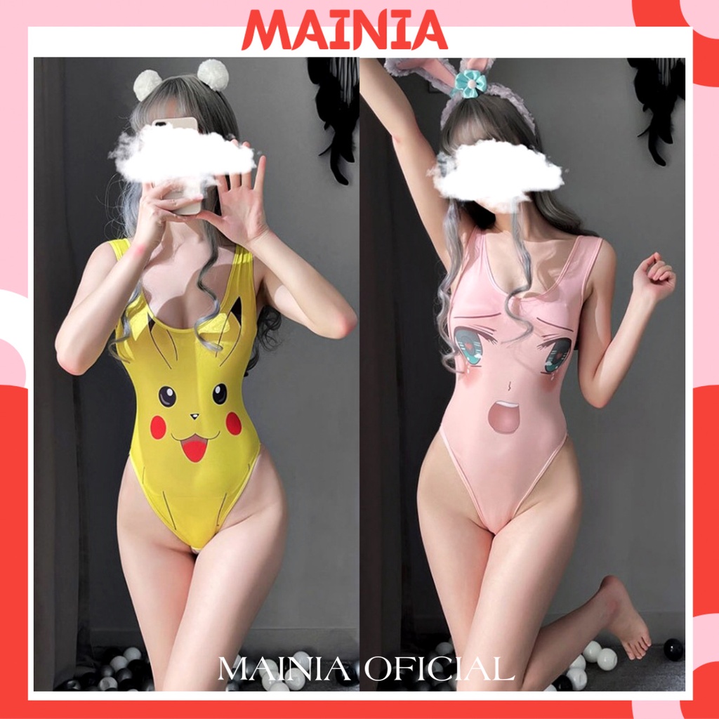 [Siêu Xinh] Bộ Bodysuit Hở Đáy Hoạ Tiết Pikachu Dễ Thương Sexy Gợi Cảm Mainia Shop