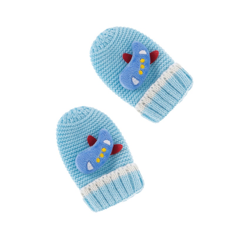 Bộ Găng Tay Và Mũ Len Dệt Kim Giữ Ấm Mùa Đông Cho Bé