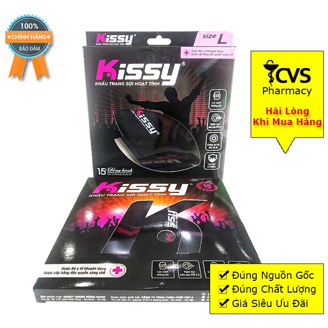 Khẩu Trang 3D Cao Cấp Kissy Sợi Hoạt Tính Ngăn Khói Bụi
