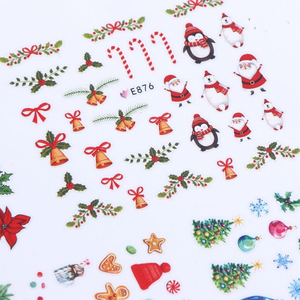 Miếng Dán Trang Trí Móng Tay Họa Tiết Bông Tuyết Giáng Sinh