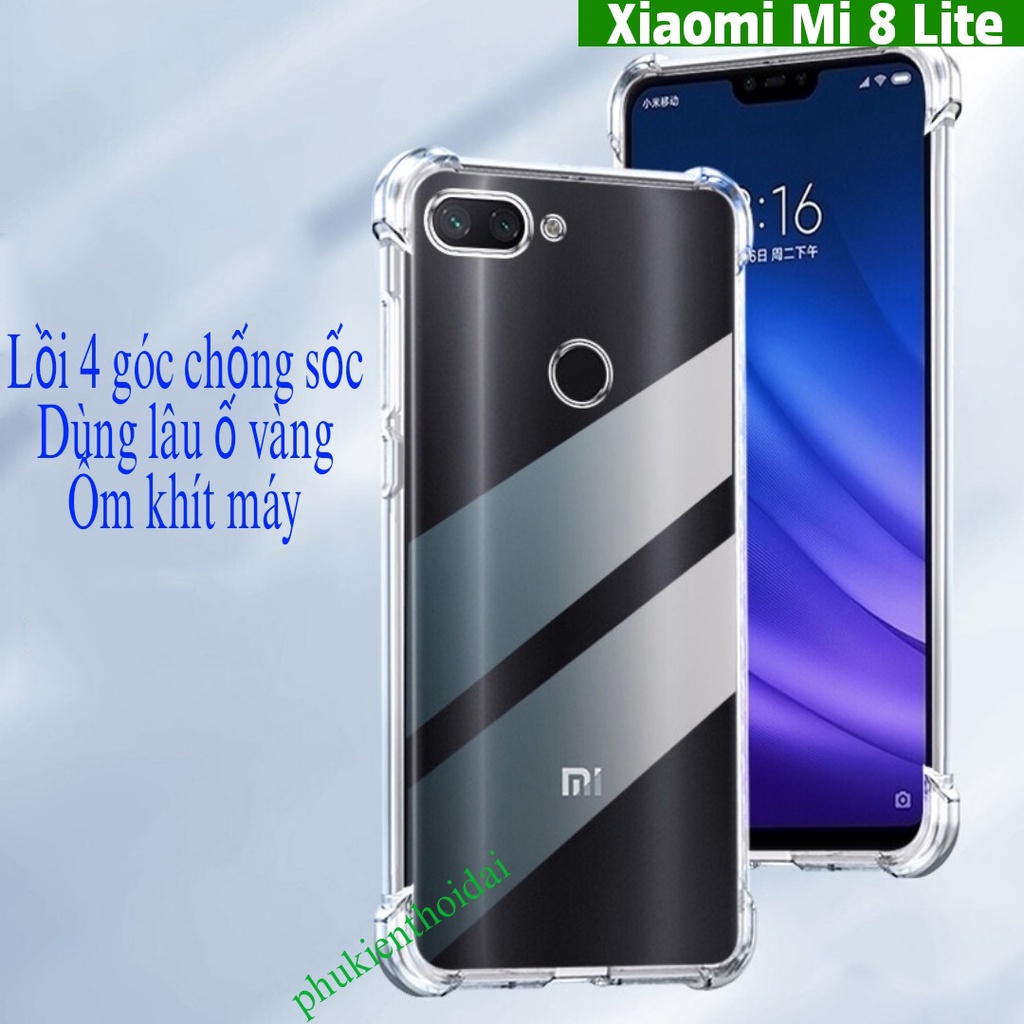 Ốp lưng Xiaomi 8 Lite / 11 Lite / 11 Lite 5G / 12 Lite dẻo trong màu TPU chống ố vàng ( bảo vệ camera)