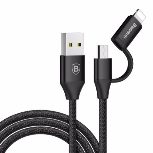 Cáp sậc nhanh đa năng 2 in 1 Micro - Lightning Baseus Data sync Fast Charging USB Cable