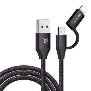 Cáp sậc nhanh đa năng 2 in 1 Micro - Lightning Baseus Data sync Fast Charging USB Cable