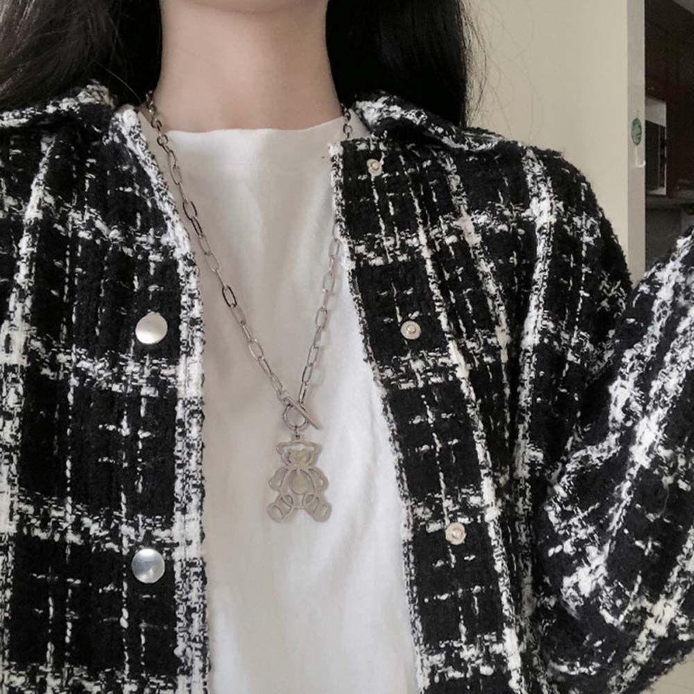 Vòng cổ Mặt Hình Gấu Hoạt Hình Phong Cách Cổ Điển Cho Nữ