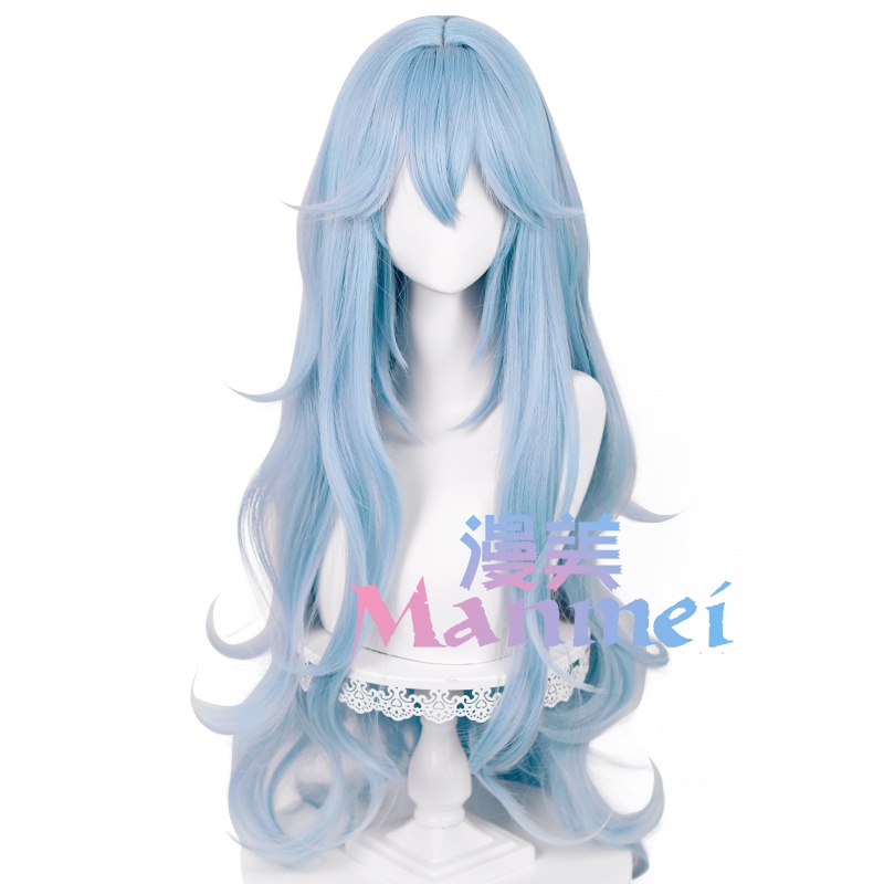Manmei Rei Ayanami Cosplay Wig EVA Women 100cm Long Blue Hair Anime Heat Resistant Synthetic Wigs