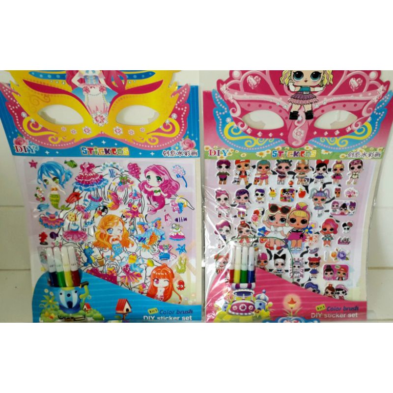 Một xấp dán nổi và tô màu 3 trong 1 có nhiều mẫu khác nhau rất đẹp