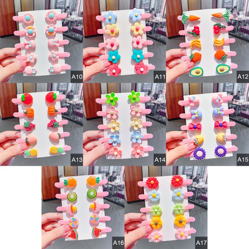 Bộ 10 Kẹp Tóc Trang Trí Phong Cách Hoạt Hình Nhiều Kiểu Tùy Chọn Dễ Thương Xinh Xắn