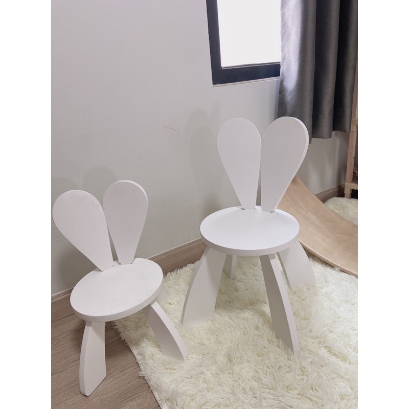 Ghế thỏ gỗ màu trắng cho bé