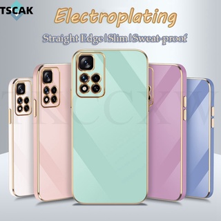 Ốp điện thoại silicon mềm màu trơn mạ viền 6d sang trọng cho xiaomi redmi note 11e 11 pro redmi note 11s