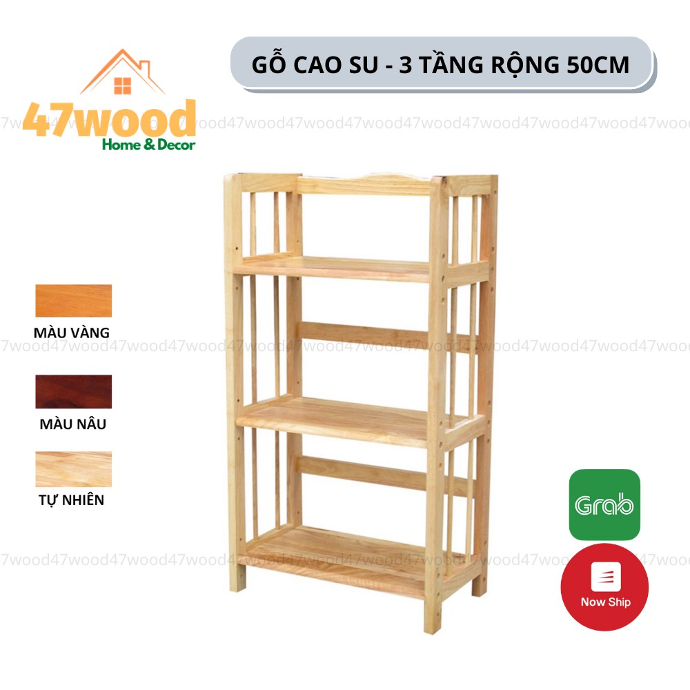 Kệ sách gỗ 3 tầng 50cm - Kệ gỗ đa năng 3 tầng rộng 50cm