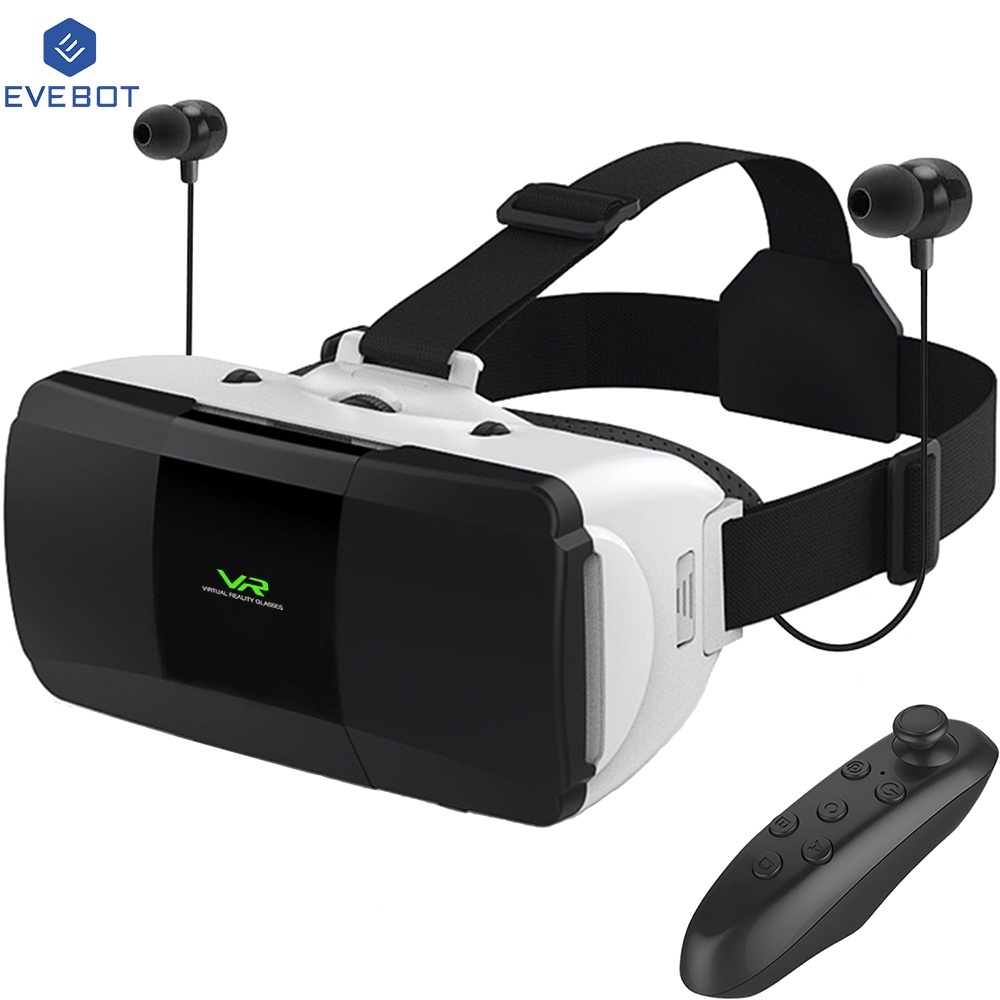 Set kính thực tế ảo hỗ trợ VR 3D EVEBOT đeo đầu kích thước 7 inch