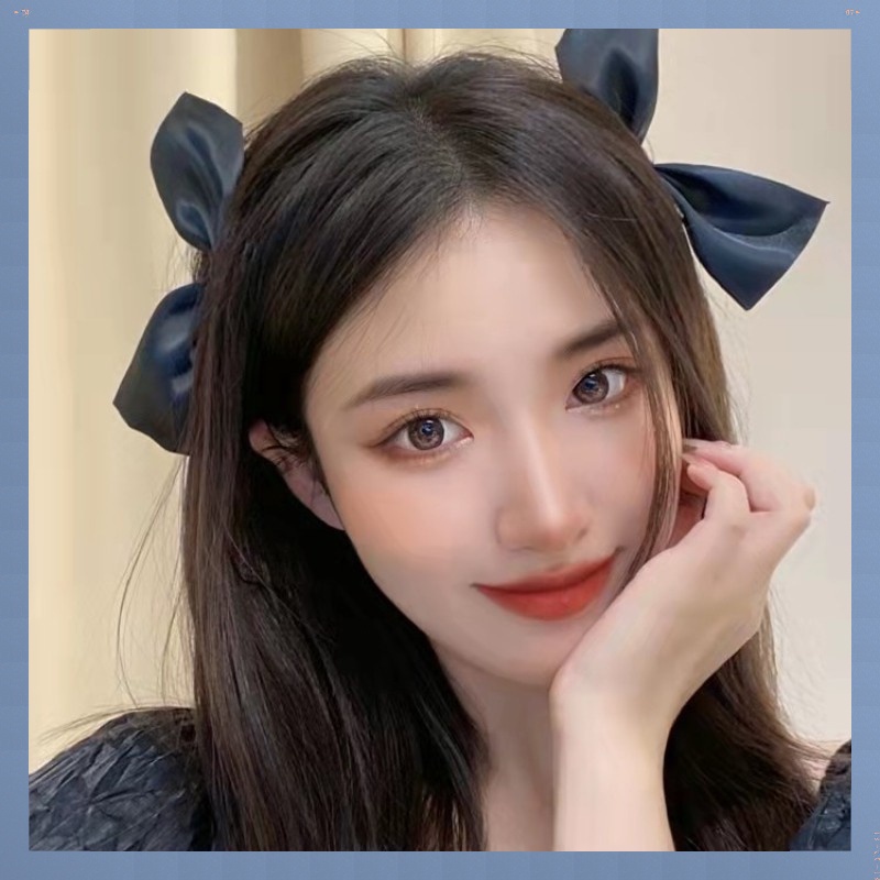 Kẹp Tóc Hình Nơ Bằng Nhung Màu Đen Phong Cách Đơn Giản Thời Trang 2023