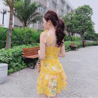 Váy voan hoa hai dây cực đẹp Sẵn hàng tại shop Sỉ 85k