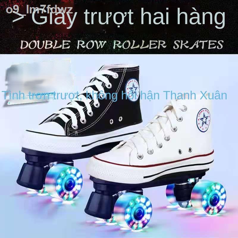 ( rẻ mà chất lượng)Vải đôi giày trượt patin người lớn hàng nam nữ trẻ em mới bắt đầu huấn luyện chuyên nghiệp băng thủy