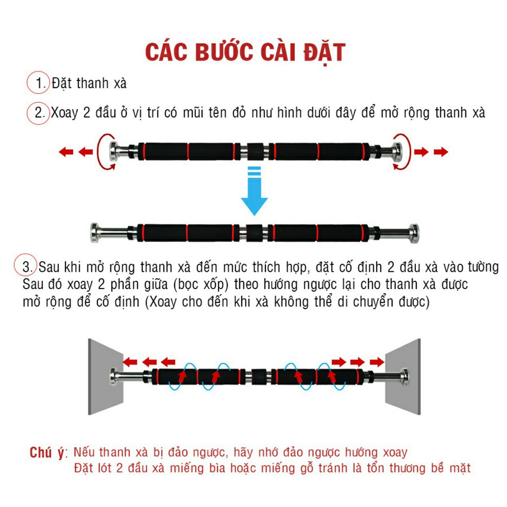 Xà đơn đa năng treo tường tại nhà gắn cửa - gắn tường - treo tường