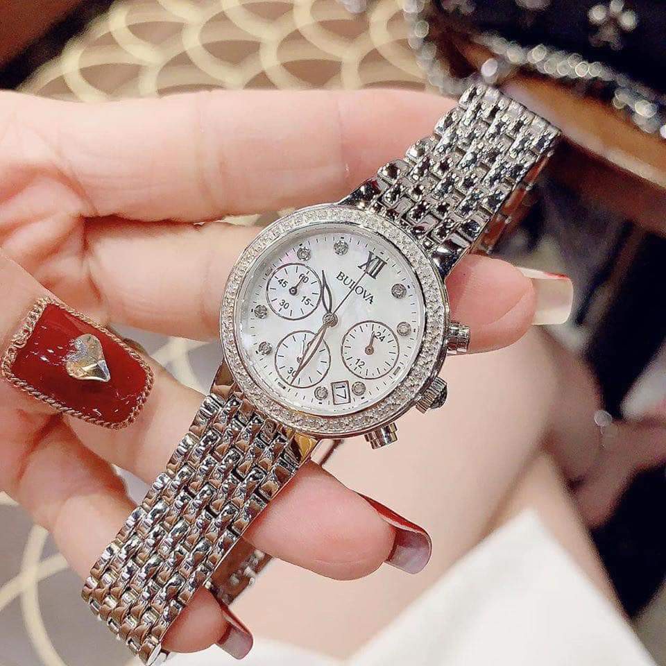Đồng hồ nữ Bulova Chronograph Diamond - Máy Quartz Pin - Kính khoáng cường lực