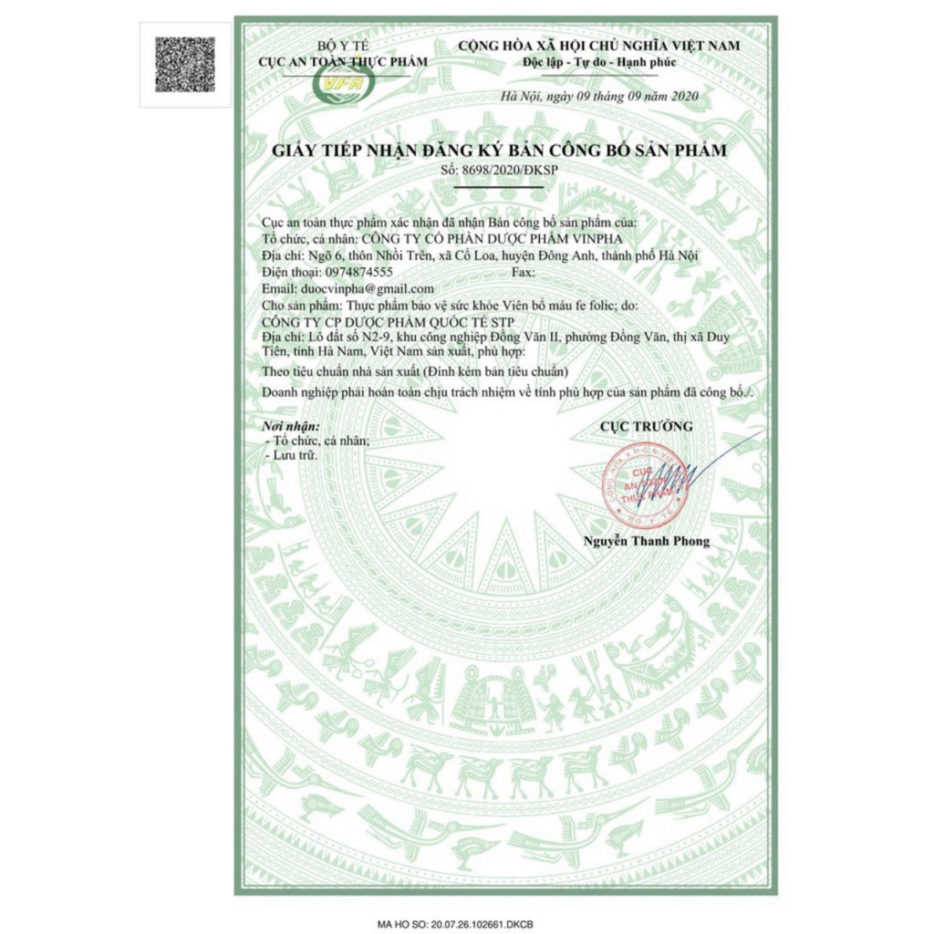 Viên bổ máu FEFOLIC giúp bổ sung sắt III và acid folic cho cơ thể