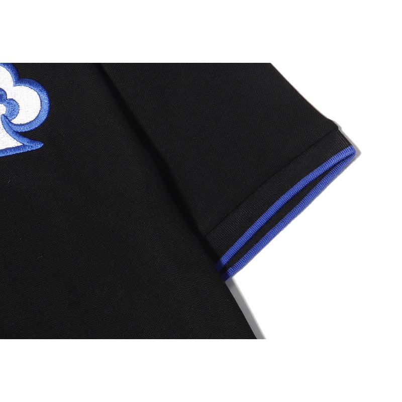 Áo Thun Cotton Tay Ngắn Có Cổ Thêu Họa Tiết Hoa Mận Thể Thao Plus Size Cho Nam Nữ