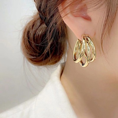 Bông tai tròn phong cách bohemian đơn giản dành cho nữ