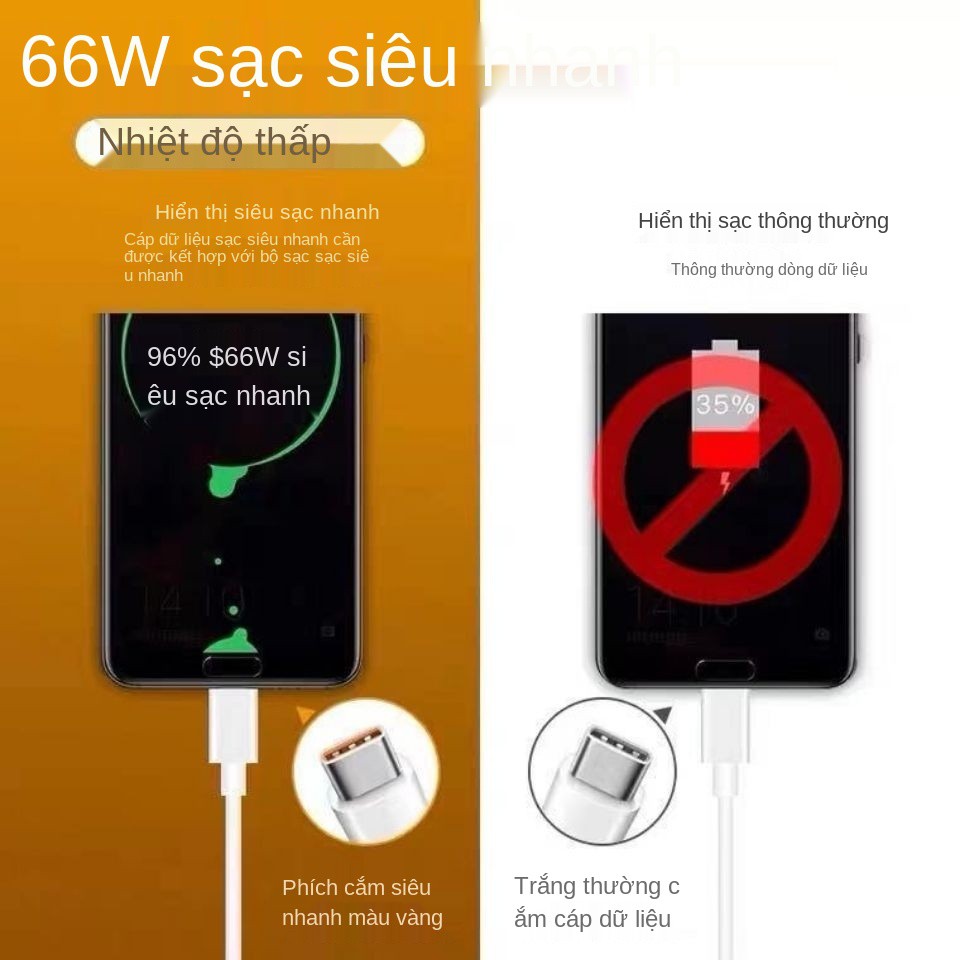 Cáp dữ liệu type-c sạc siêu nhanh 6a / tương thích cho huawei honor