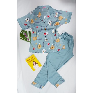 Bộ đồ Pijama lụa💖Bộ lụa tay dài hoạ tiết cực mát [HÀNG ĐẸP CHUẨN] [ẢNH THẬT +VIDEO]