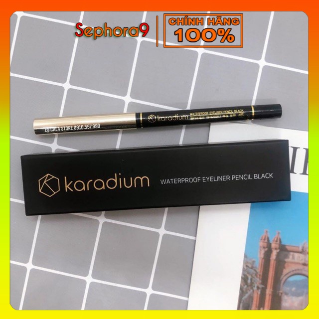 Chì kẻ mắt chống trôi SIÊU DỄ KẺ Karadium Waterproof Eyeliner Pencil Black vỏ đen tạo sự lôi cuốn