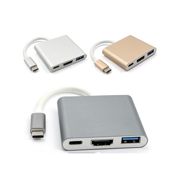 Hub Chuyển Đổi Type C Sang 3 Cổng USB 3.0, HDMI, Type C