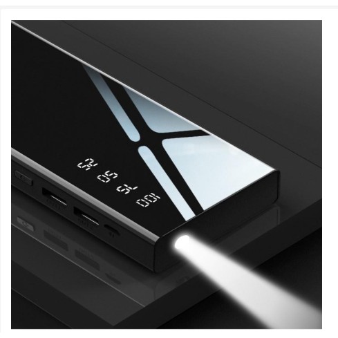 Sạc Dự Phòng 20000mAh Mặt Kính hiển thị pin.2USB có đèn