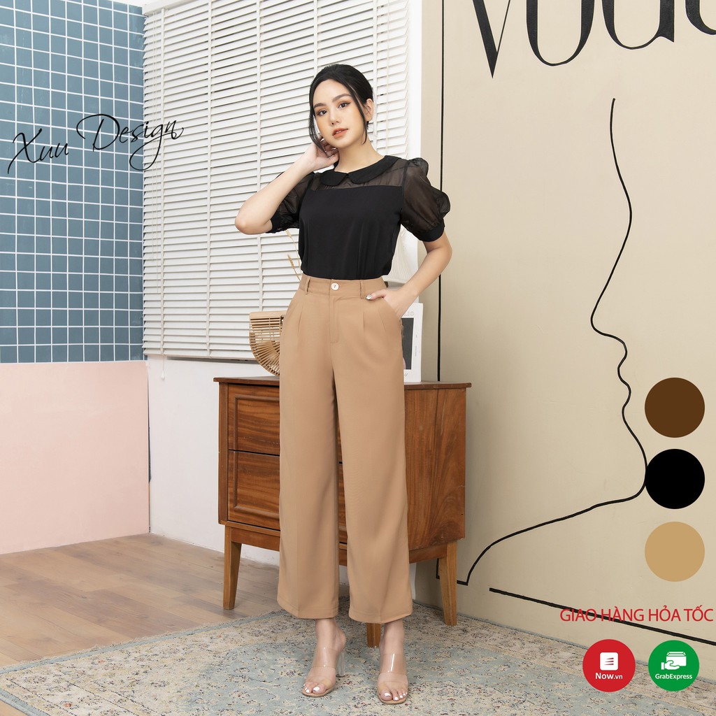 Quần culottes ống rộng XUU, chất liệu tuyết mưa đủ size - QA05